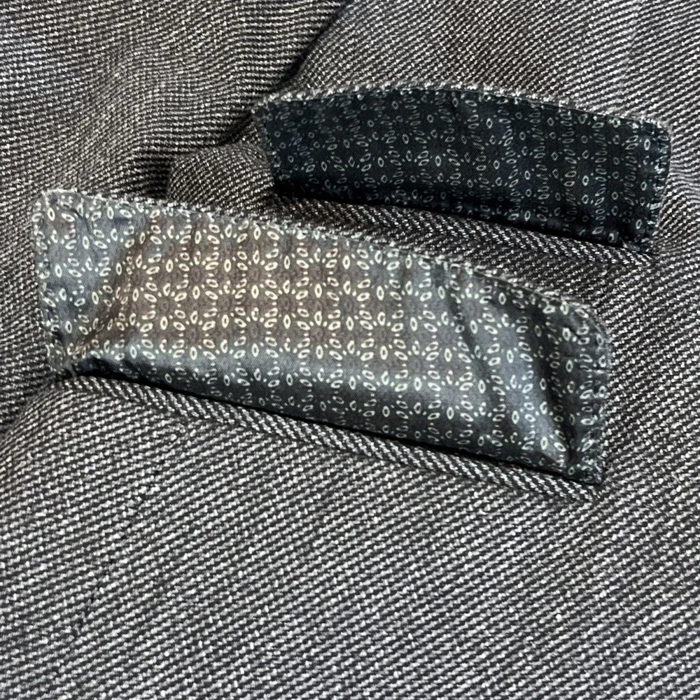 Joe Joseph Abboud x Tessuti Sondrio 40 L Sport Coat Blazer Dark Gray Elbow Patch